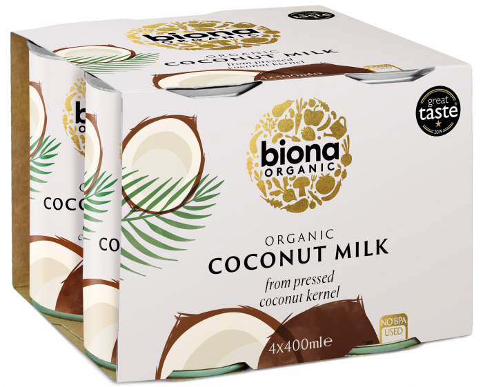 Lapte de cocos bio 4 pack 4 x 400ml, Biona [1]