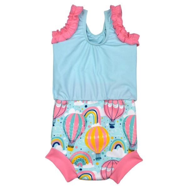 Costum înot/scutec de apă bebeluşi - Happy Nappy™ Sus Departe Roz [2]