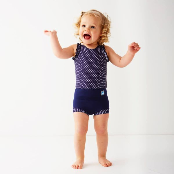 Costum înot/scutec de apă bebeluşi - Happy Nappy™ Buline Marine [2]