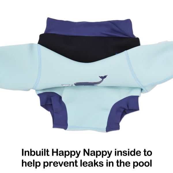 Costum neopren/scutec bebeluşi - Happy Nappy™ Sus Departe Bleu [6]