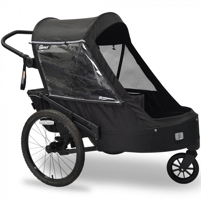 Remorcă pentru bicicletă 3 în 1 Wike Premium Double cu suspensie [3]