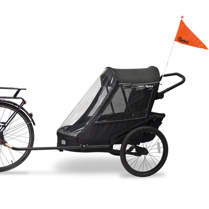 Remorcă pentru bicicletă 3 în 1 Wike Premium Double cu suspensie [7]