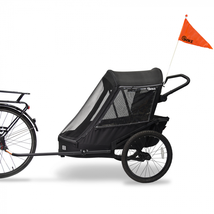 Remorcă pentru bicicletă 3 în 1 Wike Premium Double cu suspensie [8]