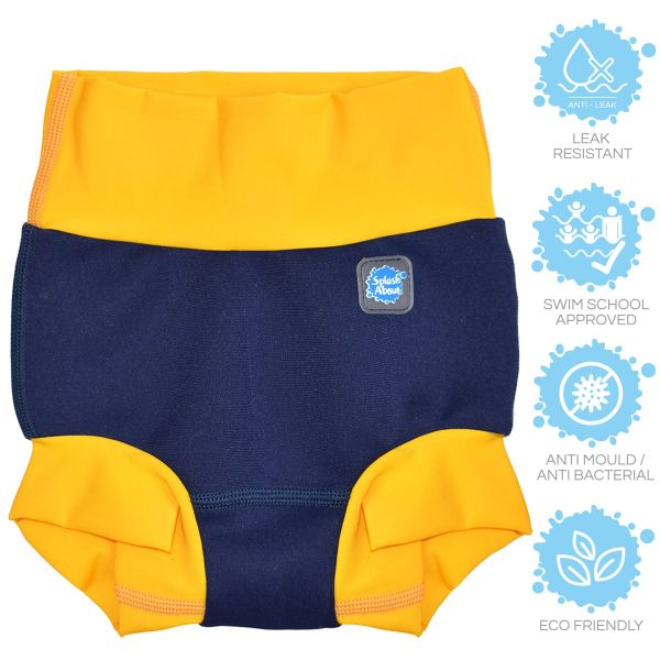 Slip înot/scutec de apă bebeluşi - Happy Nappy DUO™ Albastru & Galben [5]