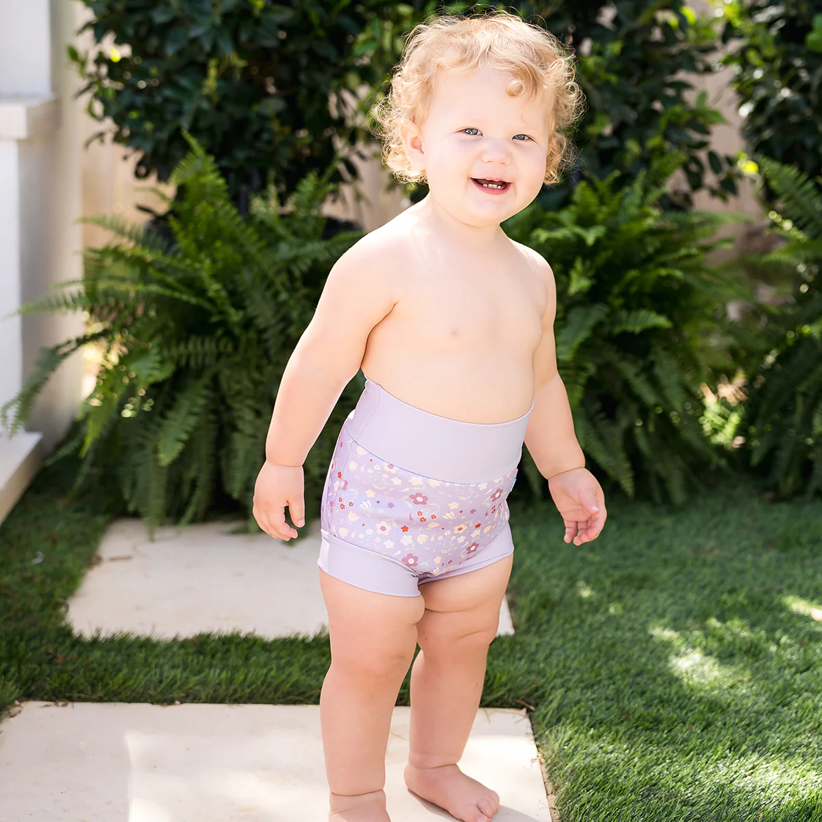 Slip înot/scutec de apă bebeluşi - Happy Nappy DUO™ Lilac Spring [7]