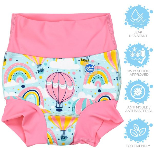 Slip înot/scutec de apă bebeluşi - Happy Nappy DUO™ Sus Departe Roz [5]