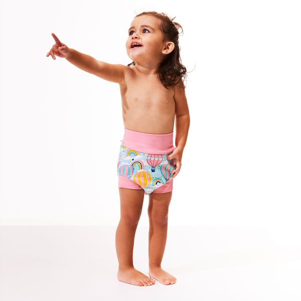 Slip înot/scutec de apă bebeluşi - Happy Nappy DUO™ Sus Departe Roz [4]