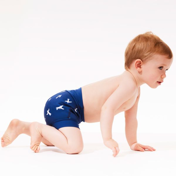 Slip înot/scutec de apă bebeluşi - Happy Nappy™ Păsări Albe [4]