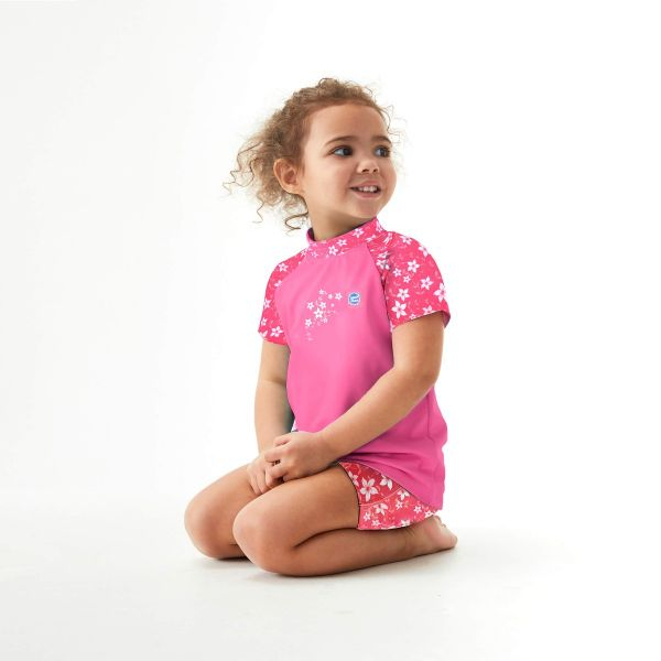 Tricou protecție UV copii - UV Rash Top Flori Rozalii [3]