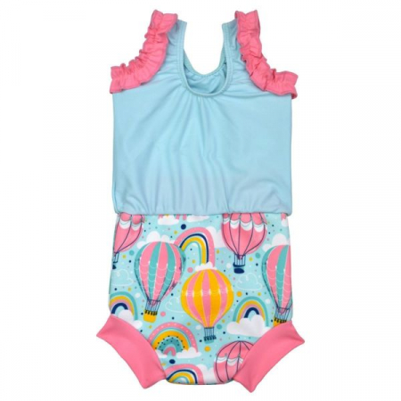 Costum înot/scutec de apă bebeluşi - Happy Nappy™ Sus Departe Roz [1]
