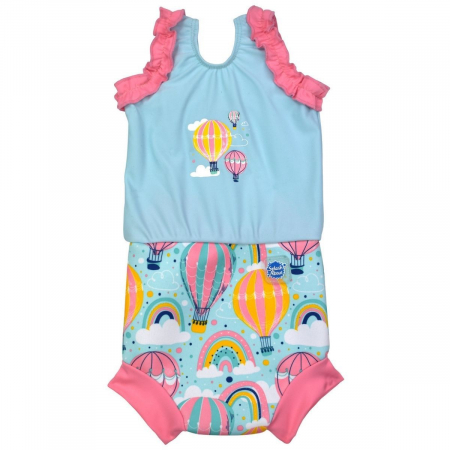 Costume înot/scutec Happy Nappy - Costum înot/scutec de apă bebeluşi - Happy Nappy™ Sus Departe Roz
