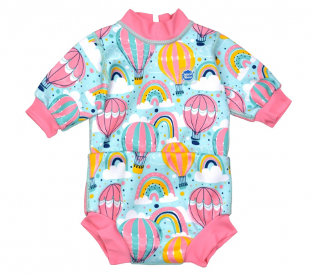 Neoprene/scutec Happy Nappy - Costum neopren/scutec bebeluşi - Happy Nappy™ Sus Departe Roz