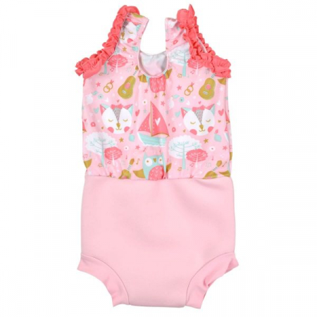 Costum înot/scutec de apă bebeluşi - Happy Nappy™ Bufnițe şi Pisicuțe [1]