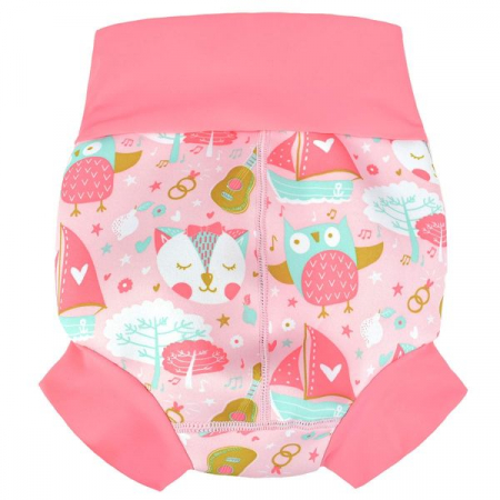Slip înot/scutec de apă bebeluşi - Happy Nappy™ Bufnițe şi Pisicuțe [1]