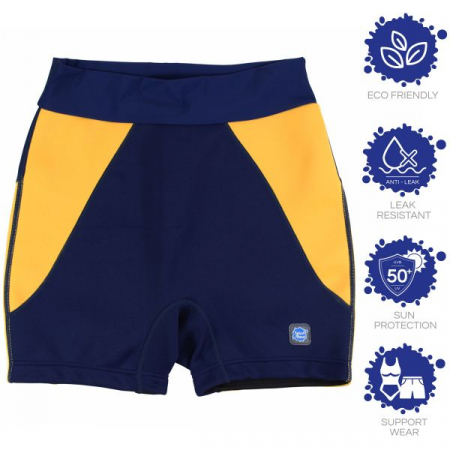 Pantalon scurt înot/incontinență adulți  - Splash Jammers Marin/Galben [4]