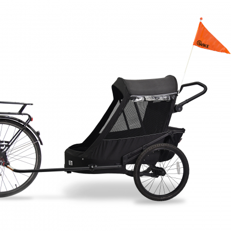 Remorcă pentru bicicletă 3 în 1 Wike Premium Double cu suspensie [1]