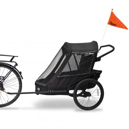 Remorcă pentru bicicletă 3 în 1 Wike Premium Double cu suspensie [7]