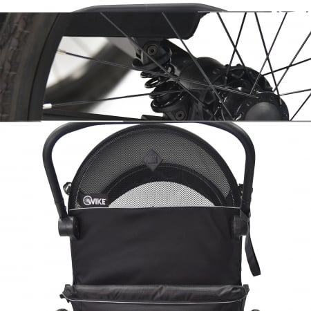 Remorcă pentru bicicletă 3 în 1 Wike Premium Double cu suspensie [3]