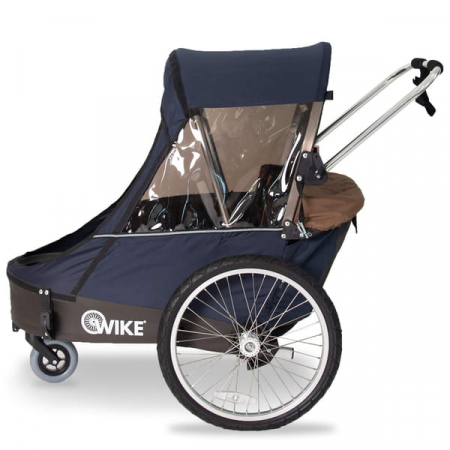 Remorca pentru biciclete 3in1 Wike Premium Double, bleumarin și maro [2]