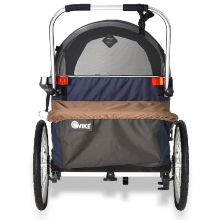 Remorca pentru biciclete 3in1 Wike Premium Double, bleumarin și maro [4]