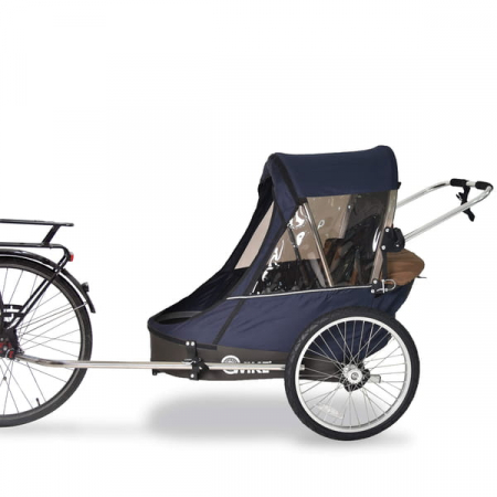REMORCI BICICLETĂ - Remorca pentru biciclete 3in1 Wike Premium Double, bleumarin și maro