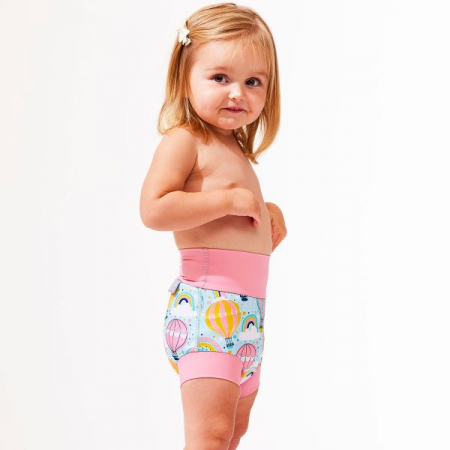 Slip înot/scutec de apă bebeluşi - Happy Nappy DUO™ Sus Departe Roz [2]