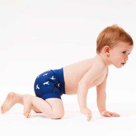 Slip înot/scutec de apă bebeluşi - Happy Nappy™ Păsări Albe [3]