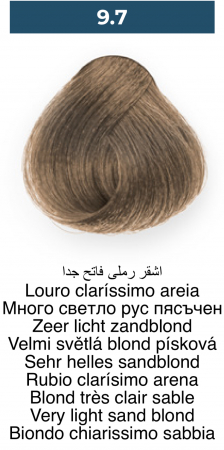Vopsea profesională permanentă - 9.7 Blond nisipiu foarte deschis