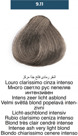 Vopsea profesională permanentă - 9.11 Blond foarte deschis cenușiu intens