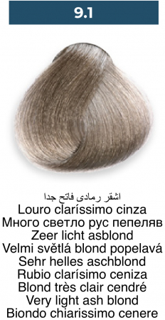 Vopsea profesională permanentă - 9.1 Blond cenușiu foarte deschis