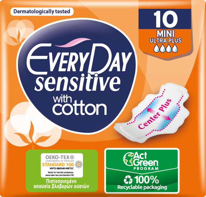 Absorbante Everyday Sensitive Cotton Mini, 10 buc [1]