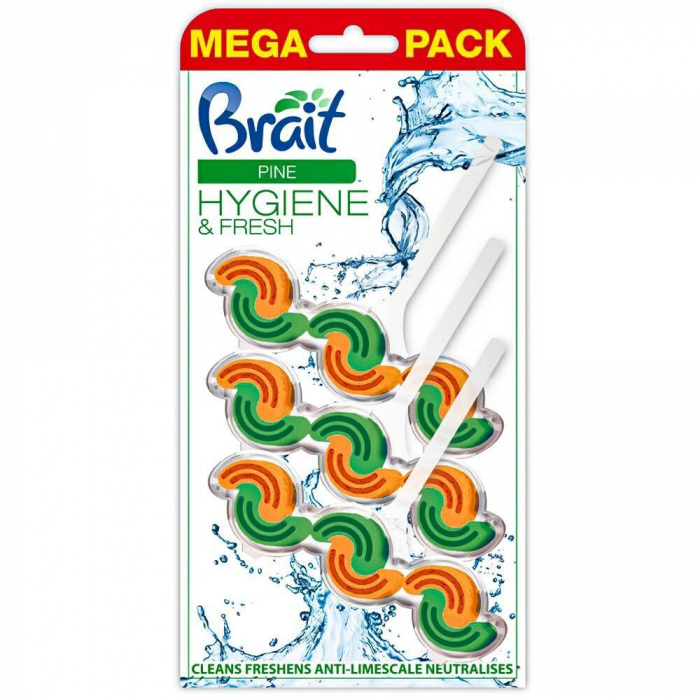 Odorizant solid pentru toaleta cu miros de pin Brait, 3 x 45 gr [1]