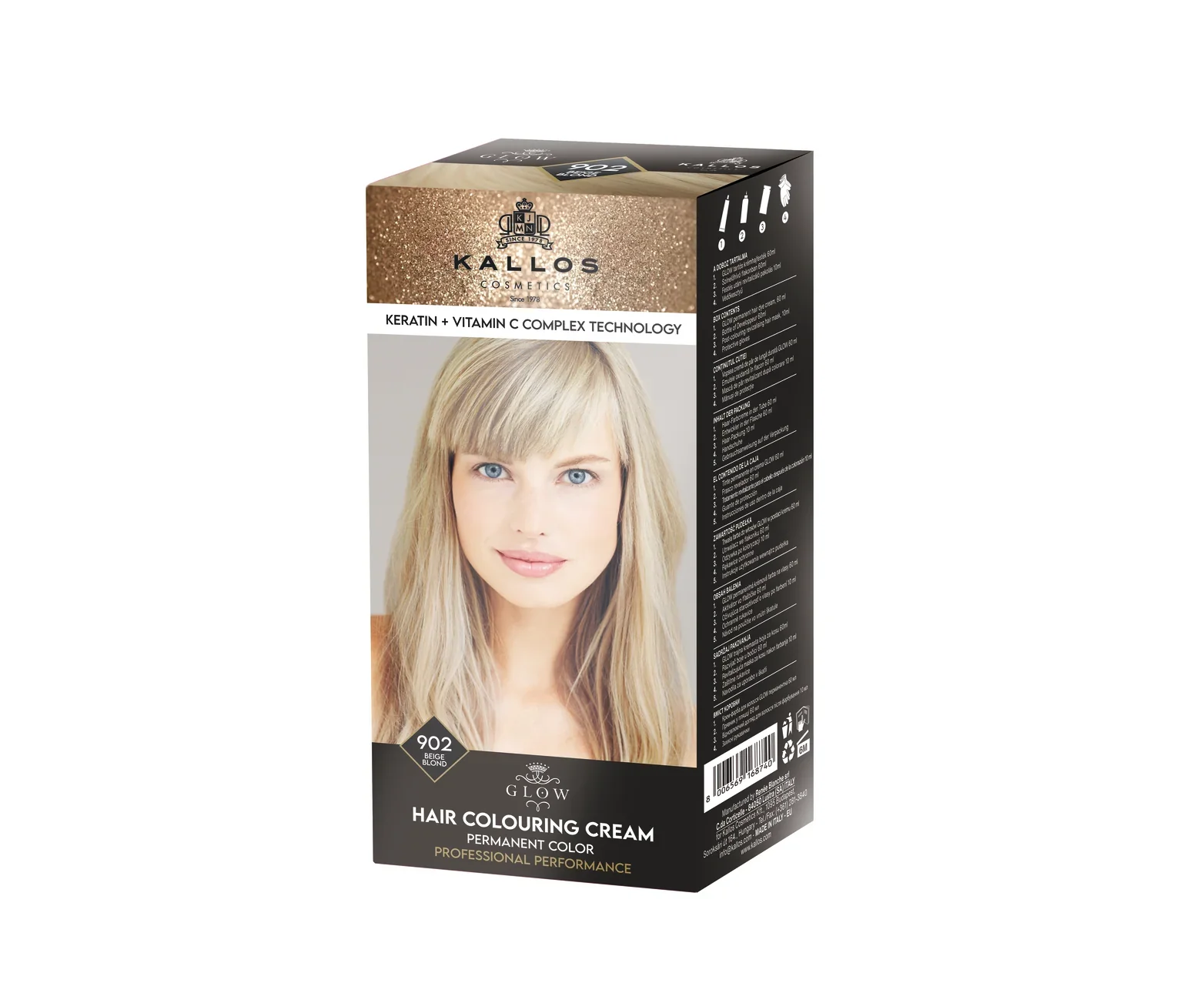 Kallos Glow Vopsea de păr 902, blond bej, 60 ml [1]
