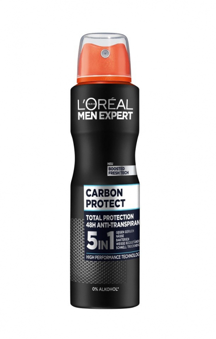 Deodorant spray pentru barbati L'Oreal Carbon Protect 5 in 1, 150 ml [1]