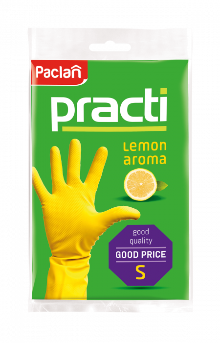 Manusi menaj din cauciuc cu aroma de lamaie Paclan Practi, marime S, o pereche [1]