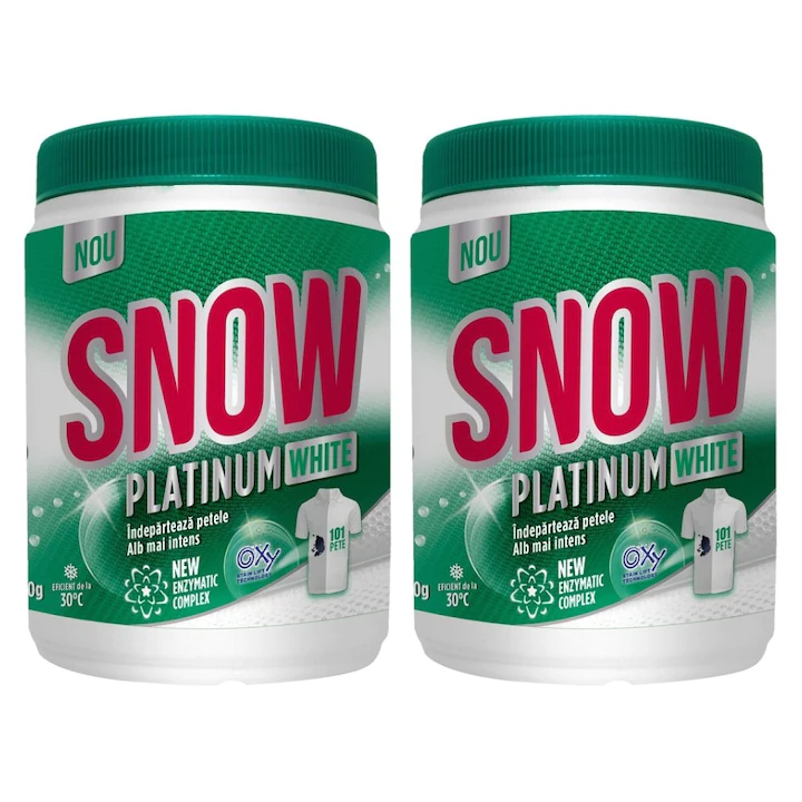 Pachet 2 x Pudra pentru Indepartarea Petelor Snow Platinum White, 400 g [1]