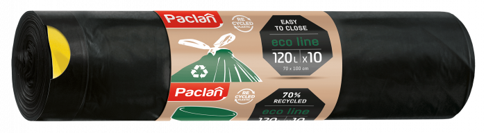 Saci menajeri cu snur Paclan Eco Line, 120 L, 70 x 100 cm, 10 buc [1]