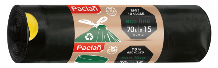 Saci menajeri cu snur Paclan Eco Line, 70 L, 64 x 72 cm, 15 buc [1]