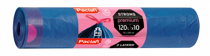 Saci menajeri cu snur Paclan Premium, 120 L, 70 x 100 cm, 10 buc [1]