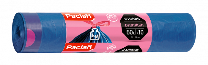 Saci menajeri cu snur Paclan Premium, 60 L, 63 x 78 cm, 10 buc [1]