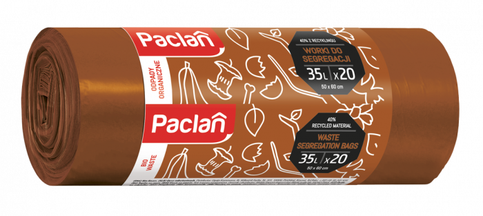 Saci menajeri Paclan, pentru deseuri organice, 35L, maro, set 20 bucati, 50 x 60 cm [1]