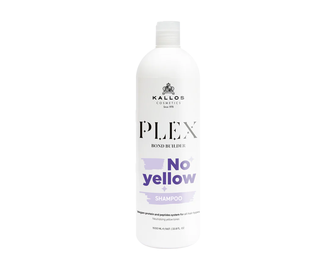 Șampon Kallos Plex Bond Builder NO YELLOW împotriva tonurilor de galben, cu complex de proteine ​​și peptide vegetale [1]