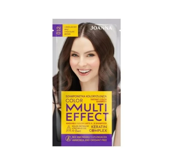 Șampon nuanțator fără amoniac Joanna Multi Effect 012, Cafeniu Ciocolată, 35 gr [1]