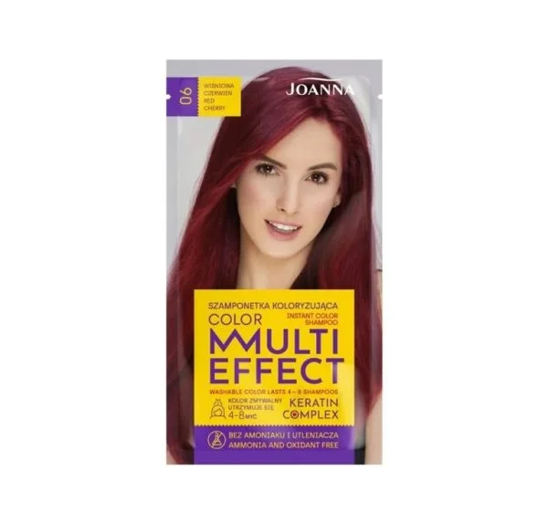 Șampon nuanțator fără amoniac Joanna Multi Effect 06, Roșu Vișiniu, 35 ml [1]
