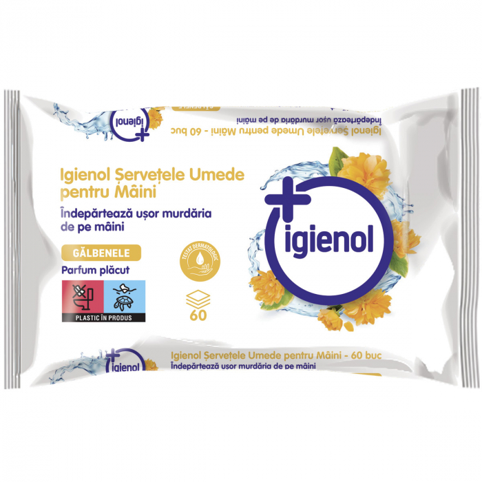Servetele umede pentru maini, 60 bucati,  Igienol [2]