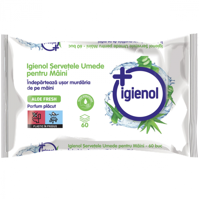 Servetele umede pentru maini, 60 bucati,  Igienol [1]