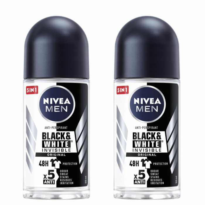 Set 2 x deodorant roll-on NIVEA MEN Black&White Invisible 50 ml [1]