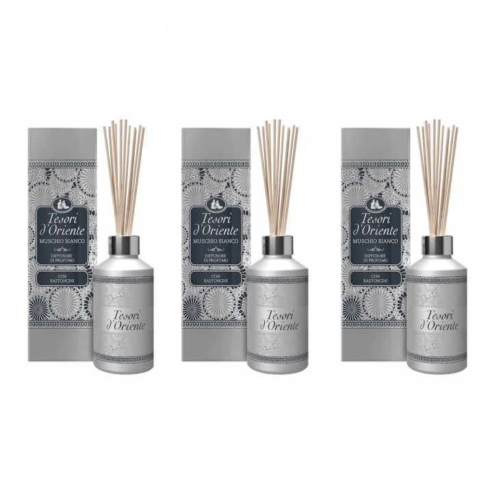 Set 3 x Parfum camera, Tesori d'Oriente cu betisoare, Muschio Bianco, 200ml [1]