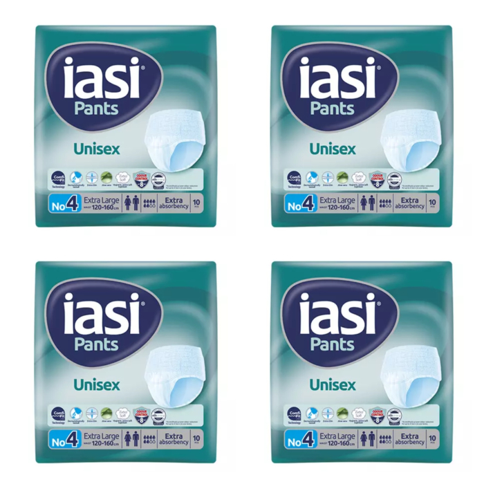 Set 4 X Scutece adulti tip chilot pentru incontinenta Iasi Pants Unisex, Marime XL, 10 buc [1]