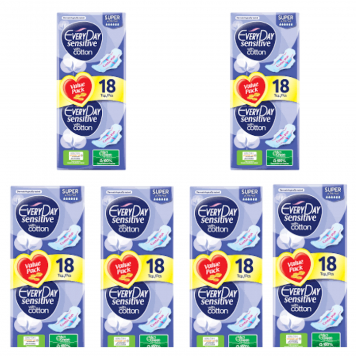 Set 6 x Absorbante Everyday Sensitive Super, 18 buc [1]